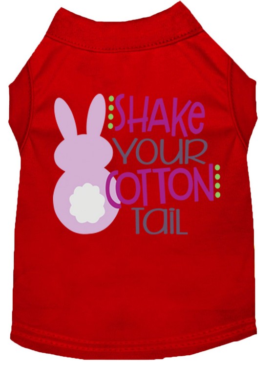 Shake Your Cotton Tail Screen Print Dog Shirt Red XS